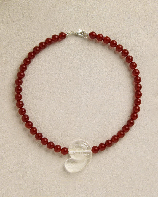 Nautilus Necklace in Carnelian