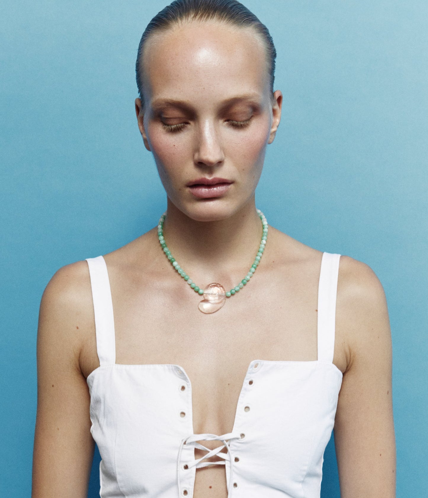 Nautilus Necklace in Chrysoprase