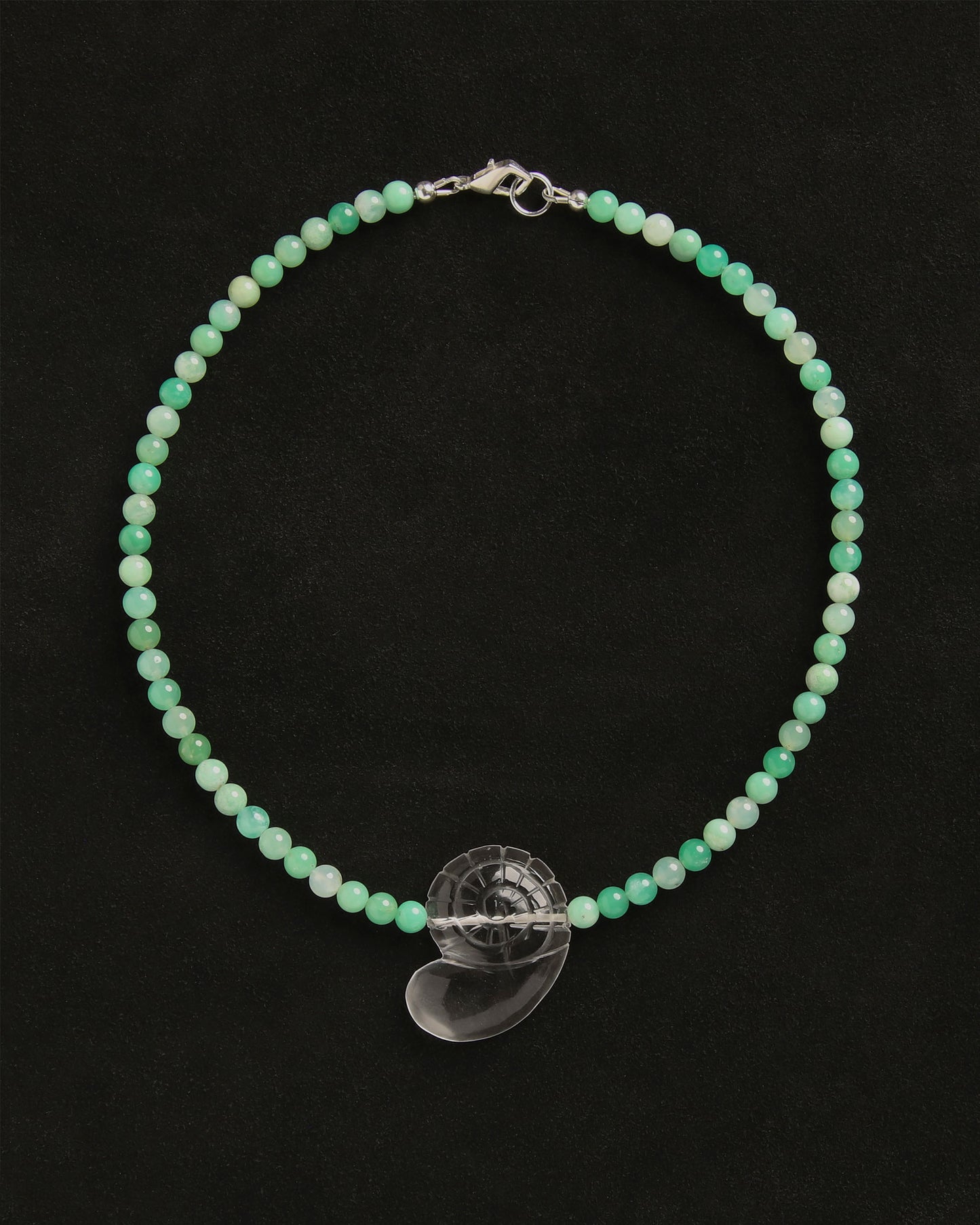 Nautilus Necklace in Chrysoprase